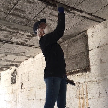 We also did our part in rebuilding and renovation of our farm. Here we are sanitising deteriorated concrete.