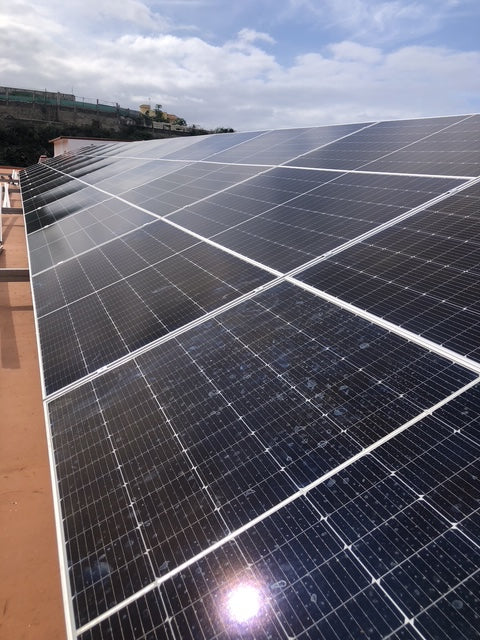 The renovation was completed with an off-grid solar panel system.